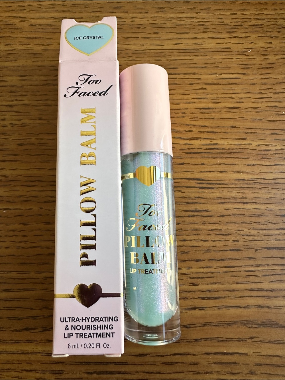 Too Faced Pillow Balm Lip Treatment — Ice Crystal Light Blue Shimmer